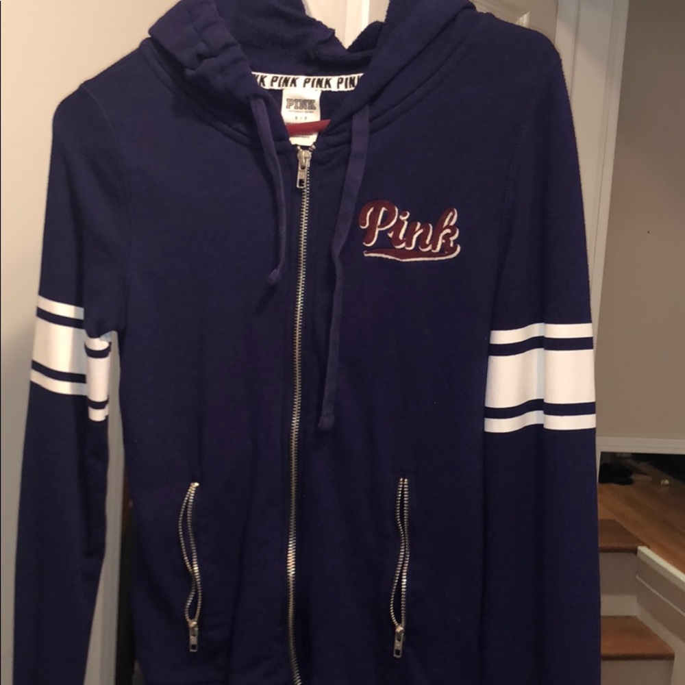 VS PINK navy blue zip up